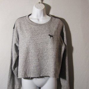 Victoria's Secret Pink Oversize Mesh Crop Sweatshirt S
